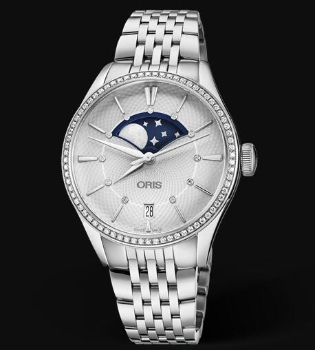 Review Oris Artelier Grande Lune Date Diamonds 36mm Replica Watch 01 763 7723 4951-07 8 18 79